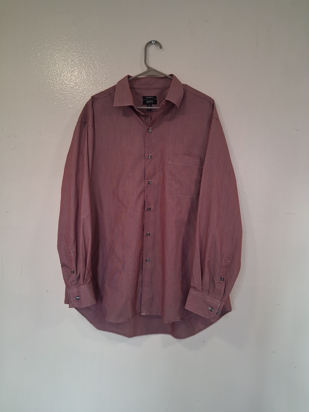 Alfani Men's Long-Sleeve Dress Shirt - Mauve